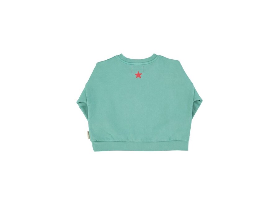 Piupiuchick | Sweatshirt Turquoise With "Peace" Print