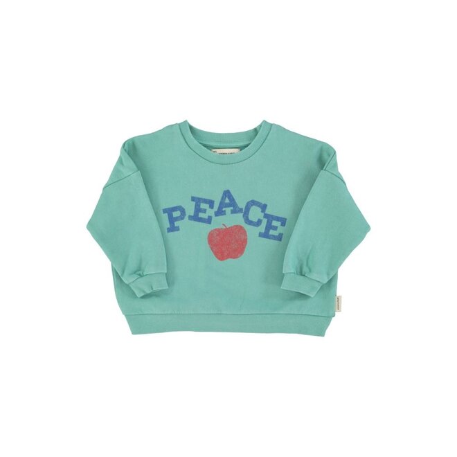 Sweatshirt Turquoise With "Peace" Print