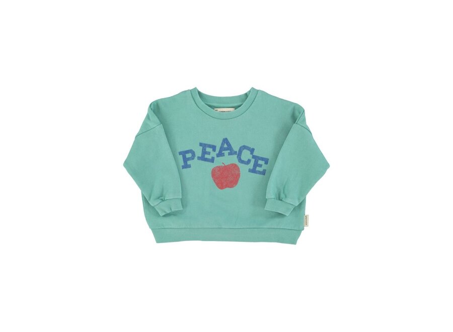 Sweatshirt Turquoise With "Peace" Print