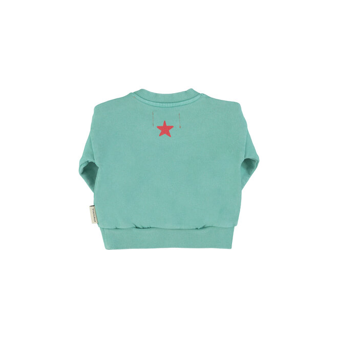 Piupiuchick | Baby Sweatshirt Turquoise With "Peace" Print