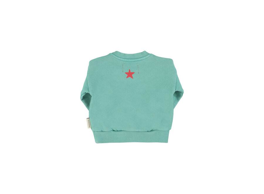 Piupiuchick | Baby Sweatshirt Turquoise With "Peace" Print