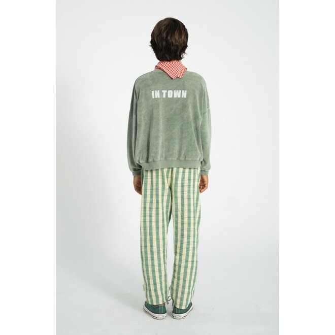 Piupiuchick | Sweatshirt Washed Green With "Best Friend" Print