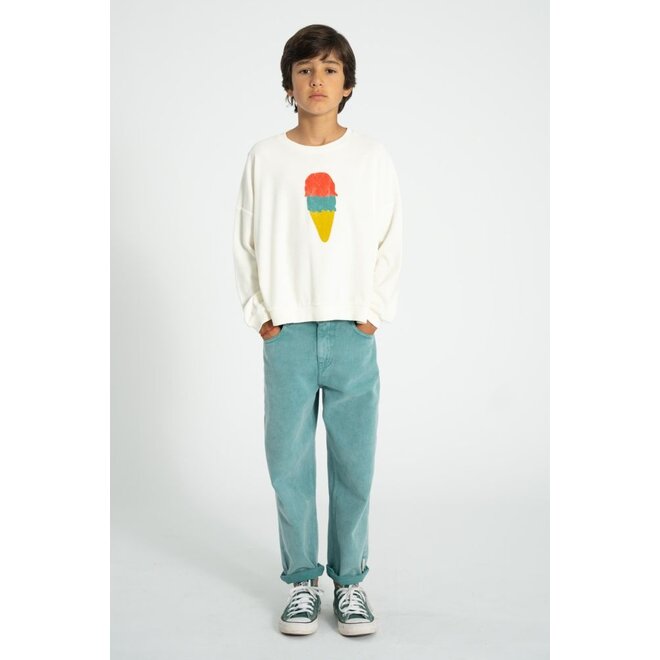 Piupiuchick | Sweatshirt Ecru With Ice Cream Print