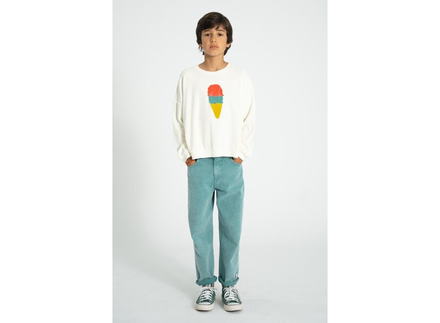 Piupiuchick | Sweatshirt Ecru With Ice Cream Print