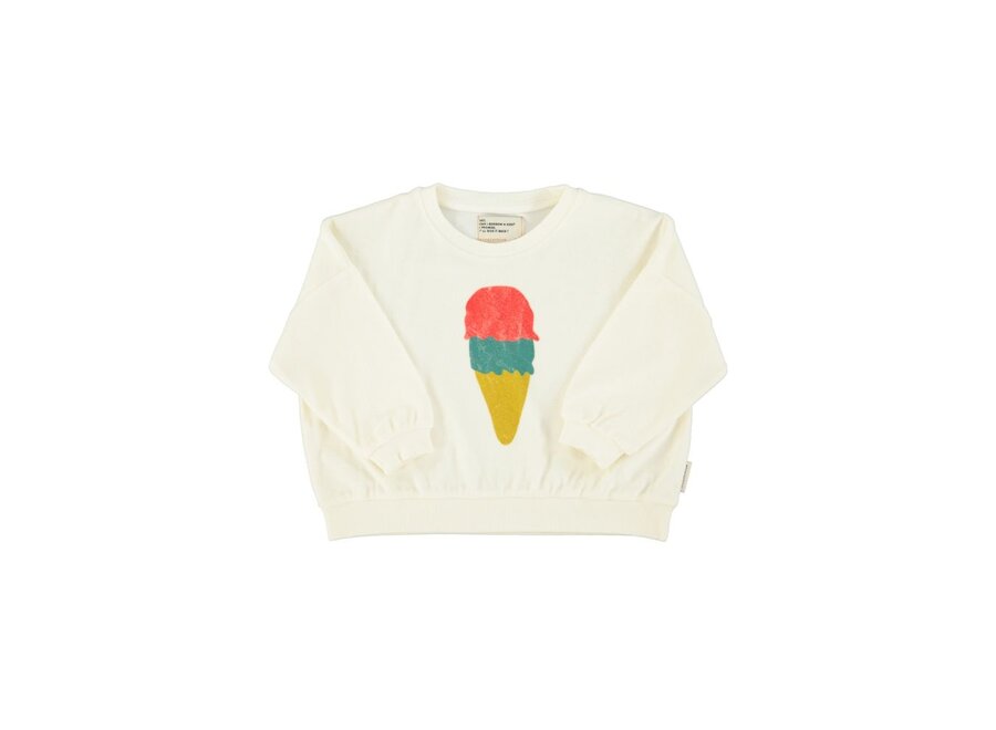 Piupiuchick | Sweatshirt Ecru With Ice Cream Print