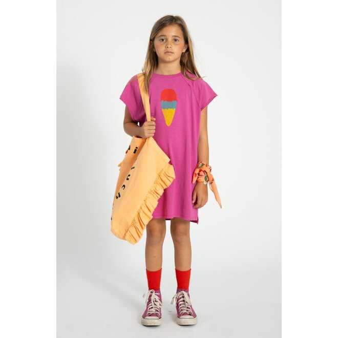 Piupiuchick | T-Shirt Dress Fuchsia With Ice Cream Print