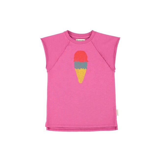 T-Shirt Dress Fuchsia With Ice Cream Print