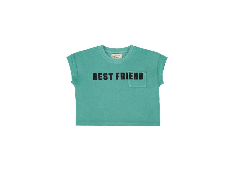 Piupiuchick | T'Shirt Turquoise With "Best Friend" Print