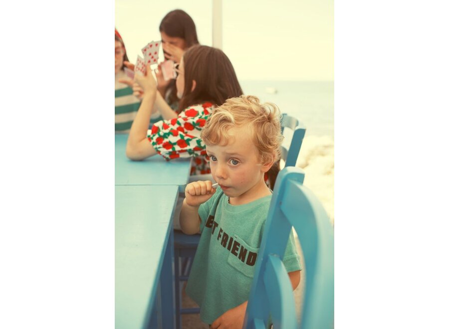 Piupiuchick |Baby T'Shirt Turquoise With "Best Friend" Print