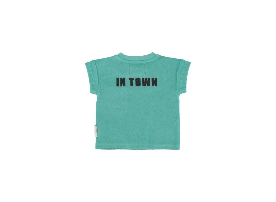 Piupiuchick |Baby T'Shirt Turquoise With "Best Friend" Print