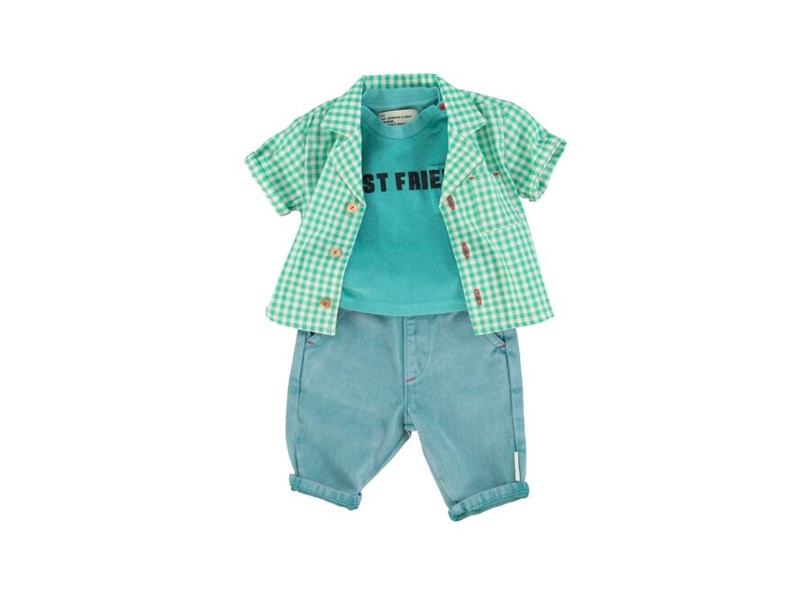 Piupiuchick |Baby T'Shirt Turquoise With "Best Friend" Print