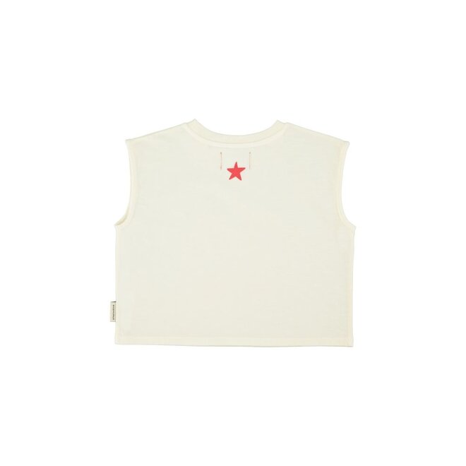 Piupiuchick | Sleeveless T´Shirt Ecru With Apple Print