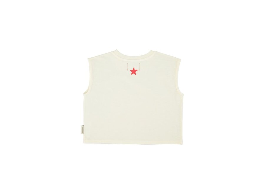 Piupiuchick | Sleeveless T´Shirt Ecru With Apple Print