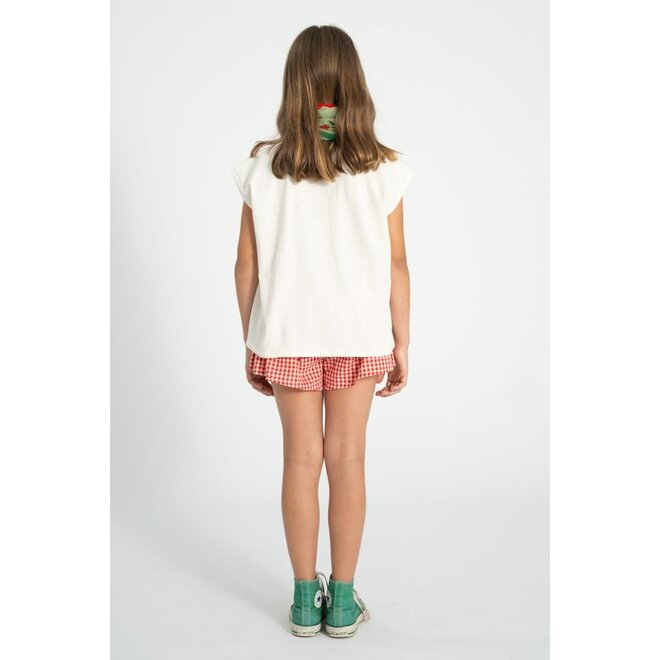Piupiuchick | Sleeveless T´Shirt Ecru With Apple Print