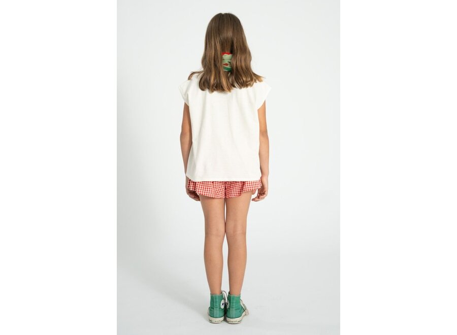 Piupiuchick | Sleeveless T´Shirt Ecru With Apple Print