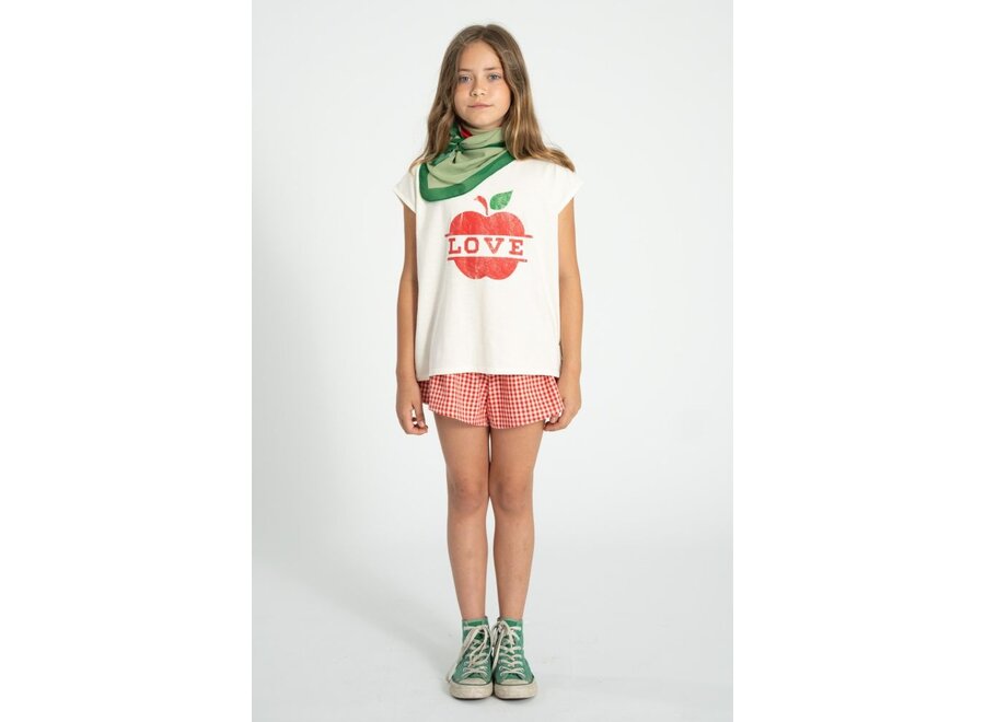 Piupiuchick | Sleeveless T´Shirt Ecru With Apple Print