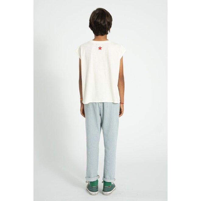 Piupiuchick | Sleeveless T´Shirt Ecru With Apple Print