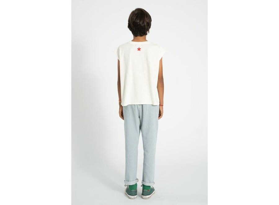 Piupiuchick | Sleeveless T´Shirt Ecru With Apple Print