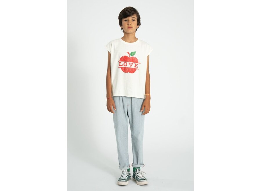 Piupiuchick | Sleeveless T´Shirt Ecru With Apple Print