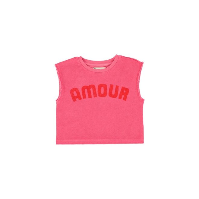Sleeveless Top Pink With "Amour" Print