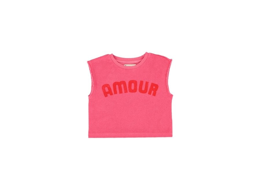 Sleeveless Top Pink With "Amour" Print