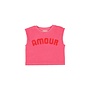 Piupiuchick | Sleeveless Top Pink With "Amour" Print