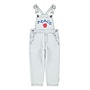Piupiuchick | Dungarees Washed Light Blue Denim With "Peace" Print