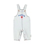 Piupiuchick | Baby Dungarees Washed Light Blue Denim With "Peace" Print