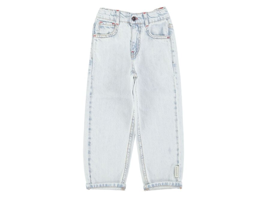 Unisex Trousers Washed Light Blue Denim