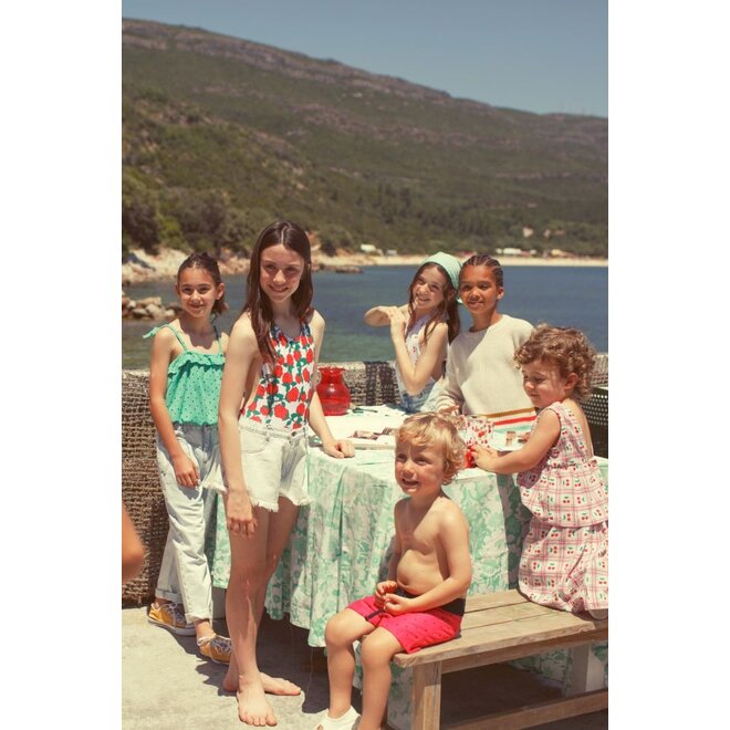 Piupiuchick | Shorts With Fringes Washed Light Blue Denim