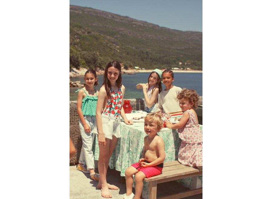 Piupiuchick | Shorts With Fringes Washed Light Blue Denim