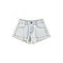 Piupiuchick | Shorts With Fringes Washed Light Blue Denim