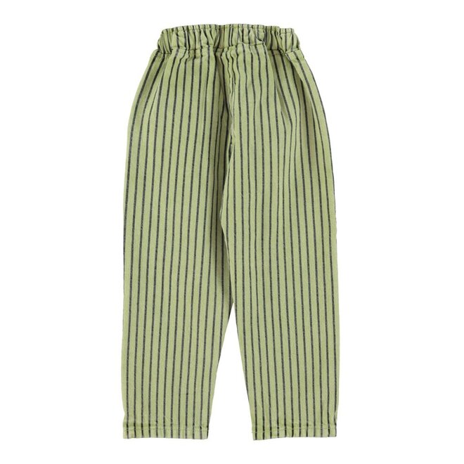 Piupiuchick | Unisex Trousers Green With Indigo Stripes