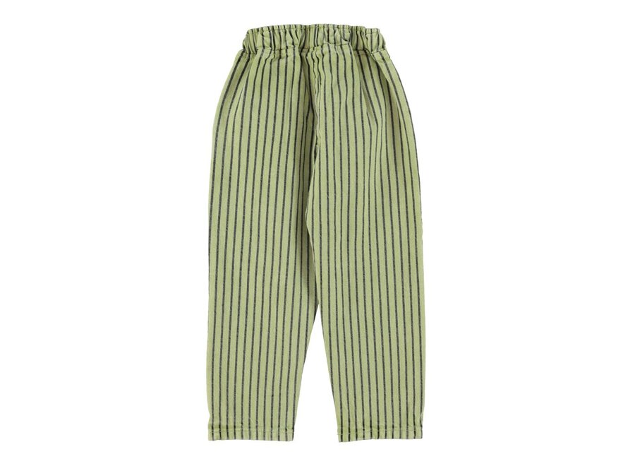 Piupiuchick | Unisex Trousers Green With Indigo Stripes