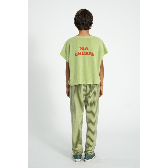 Piupiuchick | Unisex Trousers Green With Indigo Stripes
