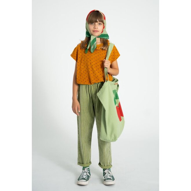 Piupiuchick | Unisex Trousers Green With Indigo Stripes