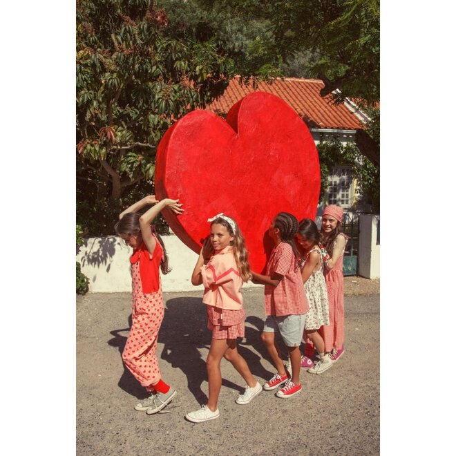 Piupiuchick | Short Sleeves Jacket Pink With Pink Geometric Lines