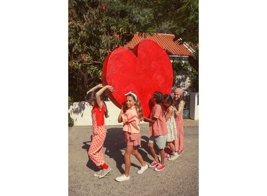 Piupiuchick | Short Sleeves Jacket Pink With Pink Geometric Lines