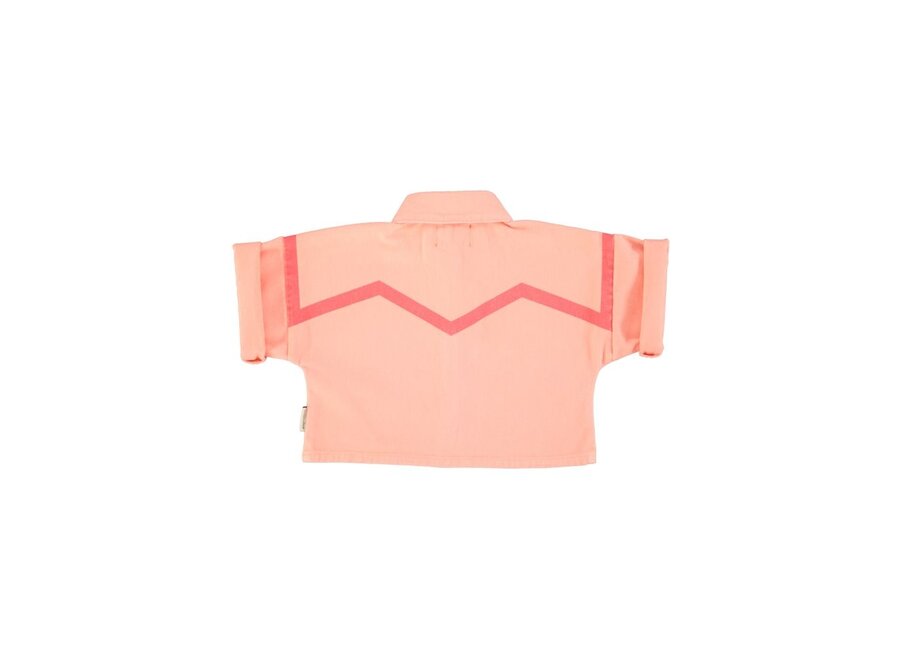 Piupiuchick | Short Sleeves Jacket Pink With Pink Geometric Lines