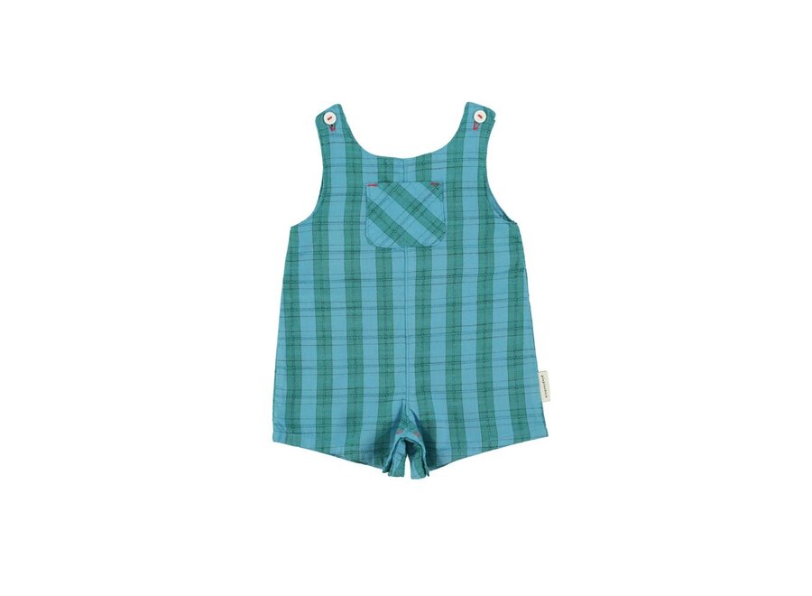 Baby Short Jumpsuit Blue/Green Checkered