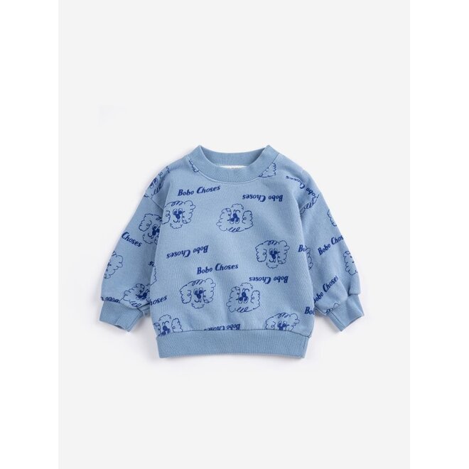 Bobo Choses | Pickles The Dog All Over Sweatshirt Prussian Blue