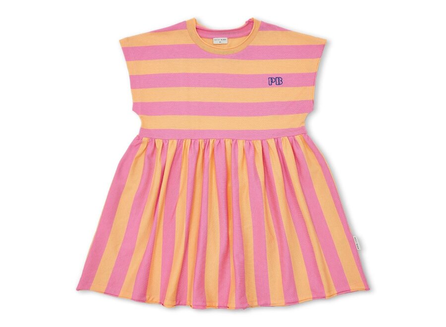 Petit Blush | Stripe Dress Cashmere Rose Peach Cobbler