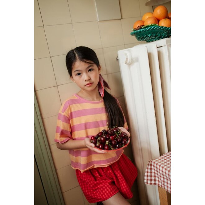 Petit Blush | Stripe T-Shirt Cashmere Rose Peach Cobbler