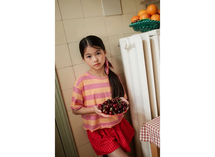 Petit Blush | Stripe T-Shirt Cashmere Rose Peach Cobbler