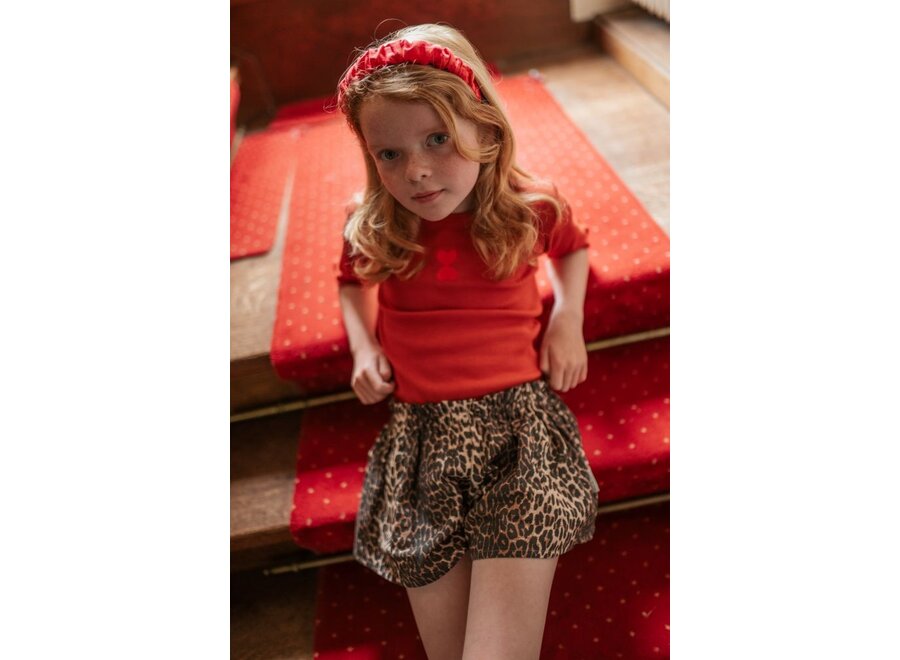 Petit Blush | Smocked Headband Check Red