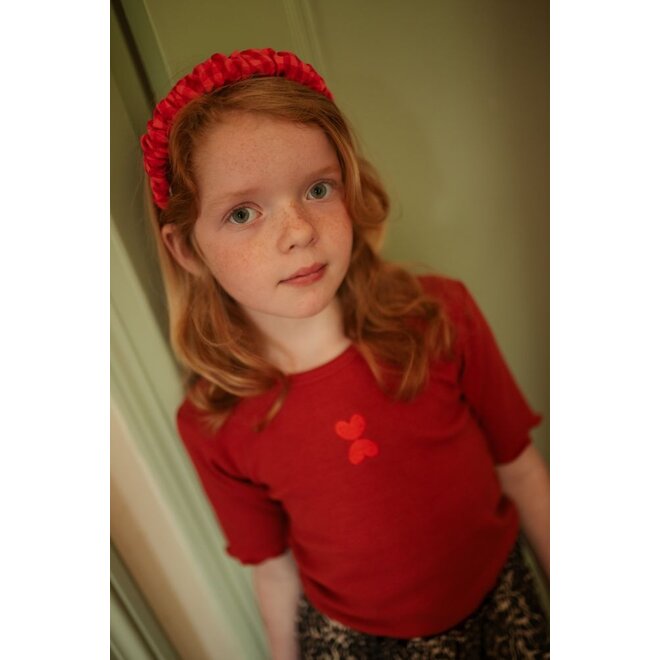 Petit Blush | Smocked Headband Check Red