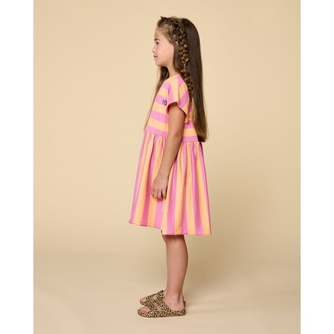 Petit Blush | Stripe Dress Cashmere Rose Peach Cobbler