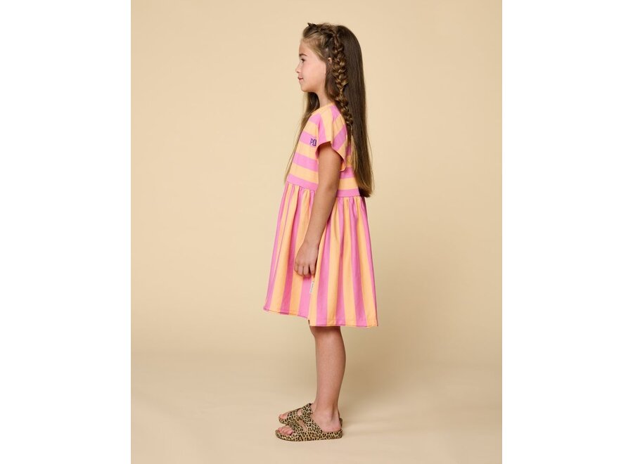 Petit Blush | Stripe Dress Cashmere Rose Peach Cobbler