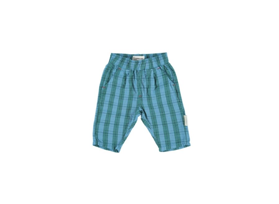 Piupiuchick | Unisex Baby Trousers Blue/Green Checkered