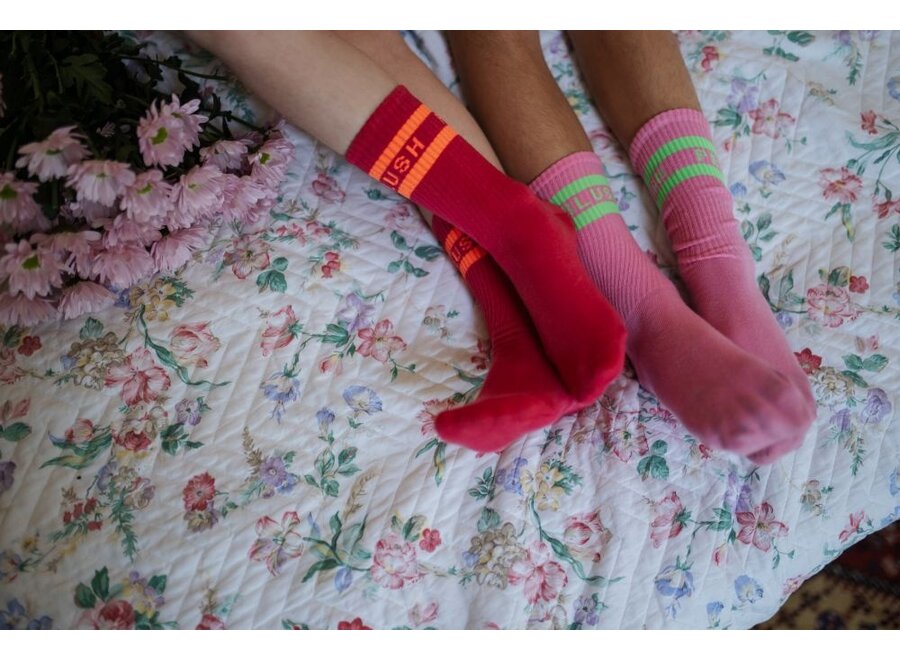 Petit Blush | Sport Socks Raspberry Neon Orange